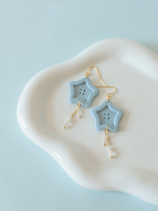 Azul Stitching Stars - Button Inspired Earrings
