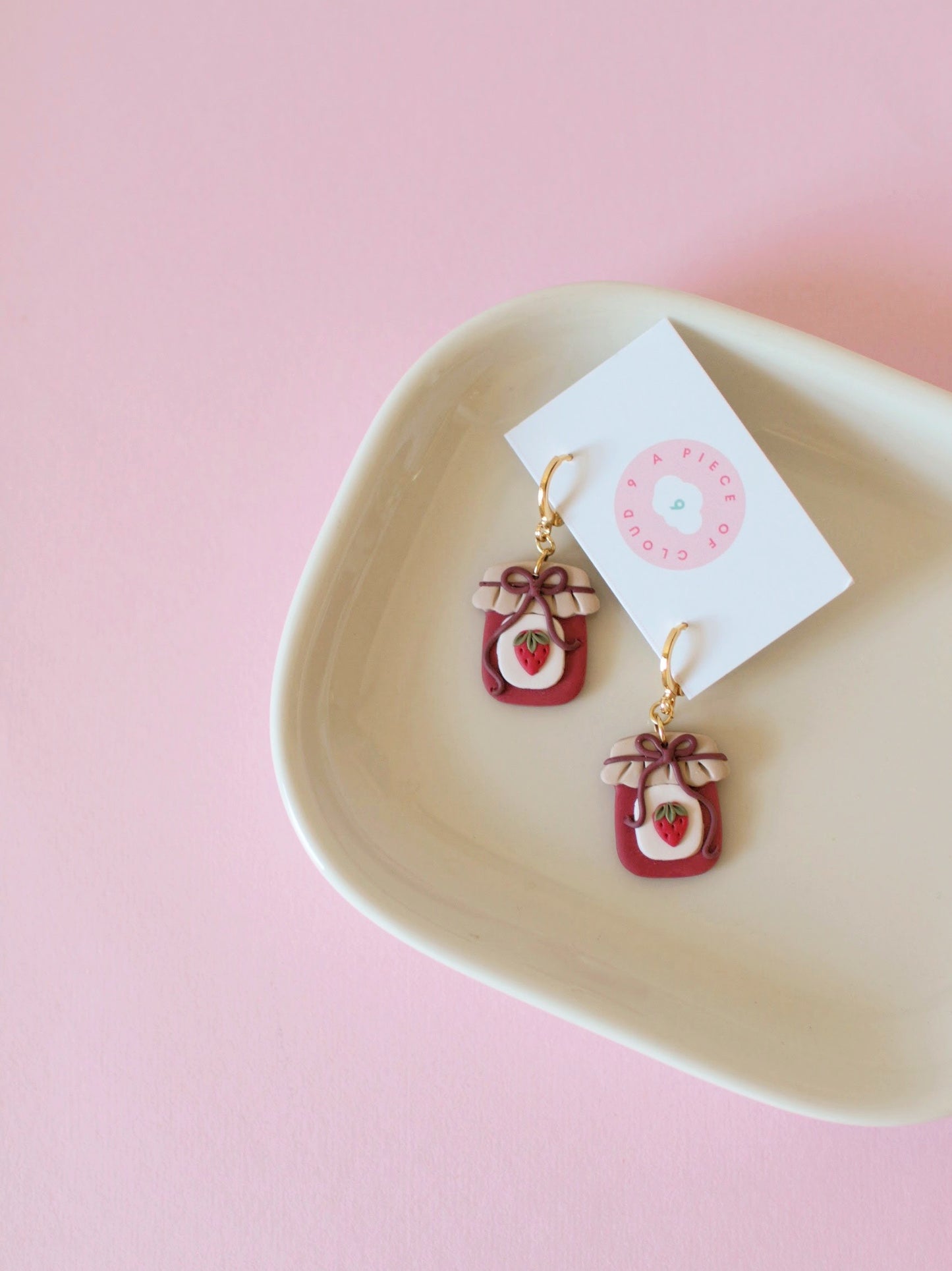 Strawberry Jelly Jar Earrings