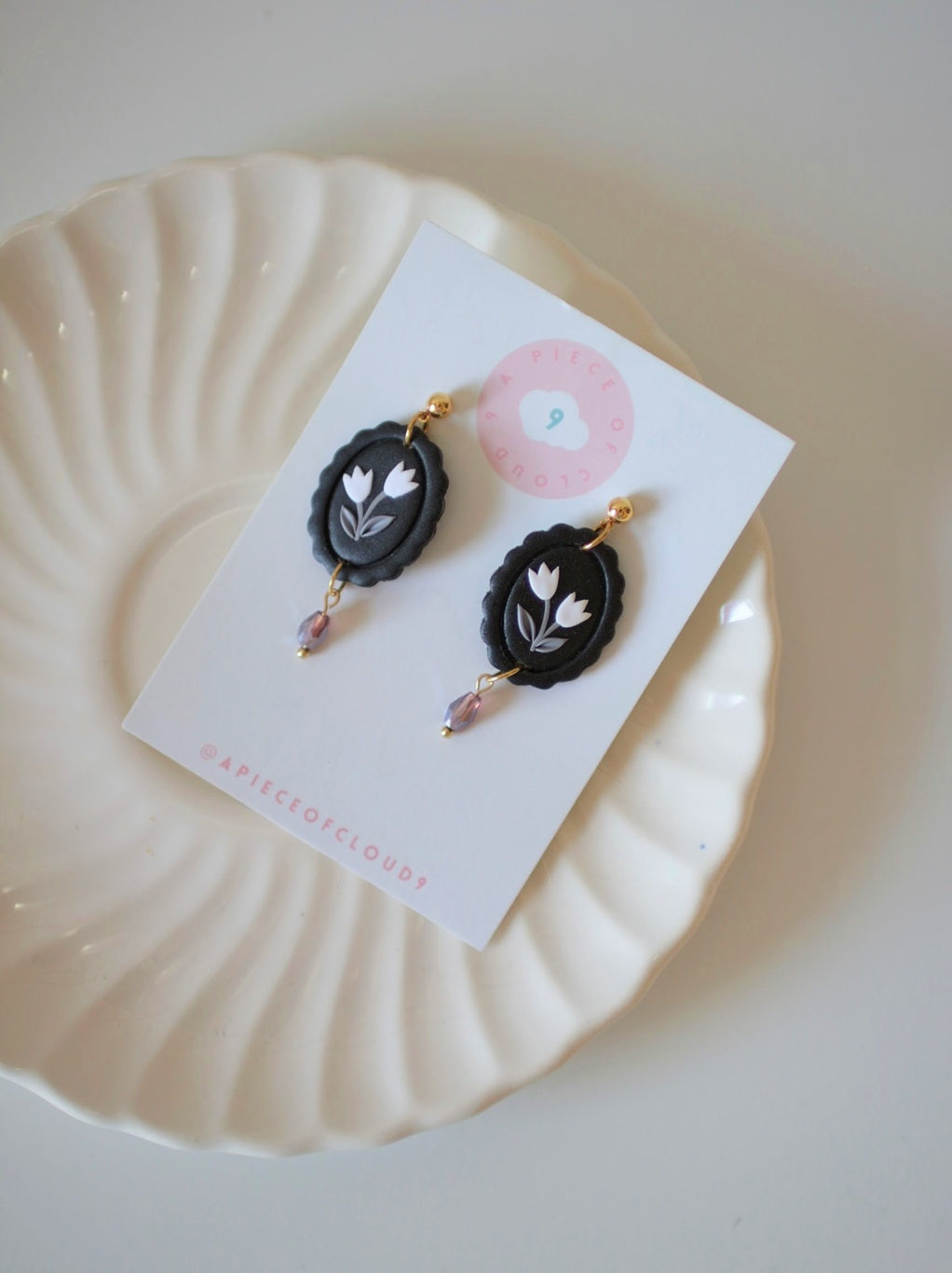 Monochrome Fleur - Tulip Cluster Earrings