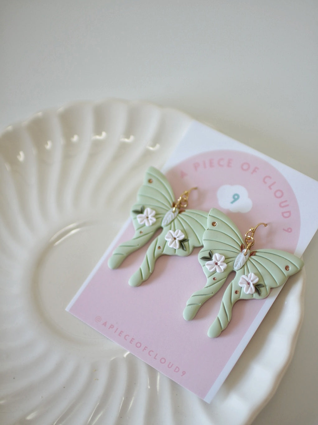 Fluer Luna Moths - Statement Earrings