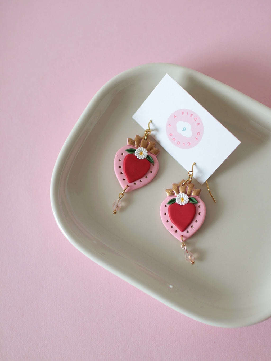 Milagrito Sonroseo - Mexican Folk Art Earrings