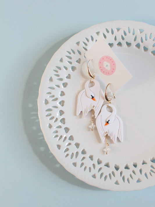Swan Lake - Statement Swan Earrings