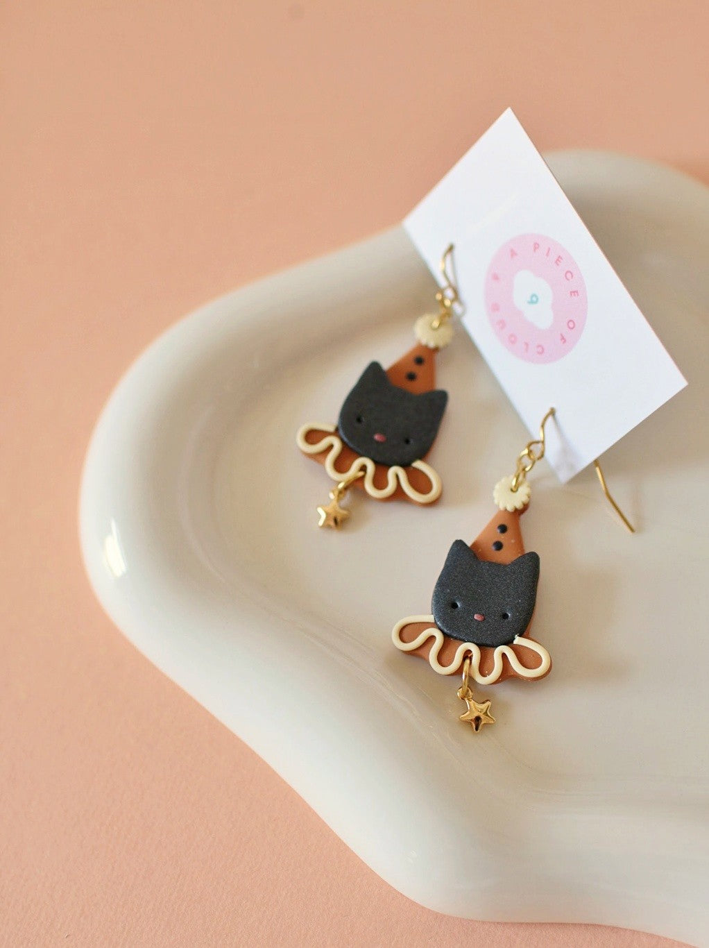 Clown Critters - Halloween Cat Earrings