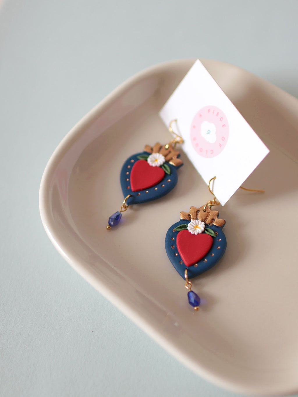Milagrito Añil - Mexican Folk Art Earrings