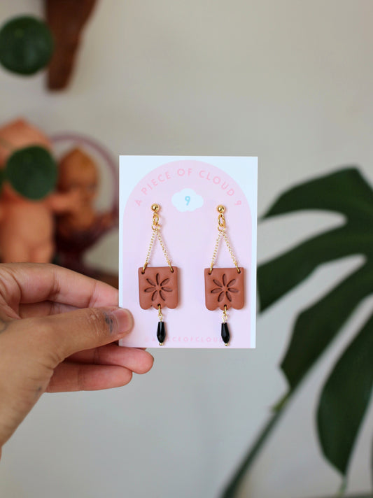 Kahlo - Terracotta Drop Earrings Casa Azul Inspired