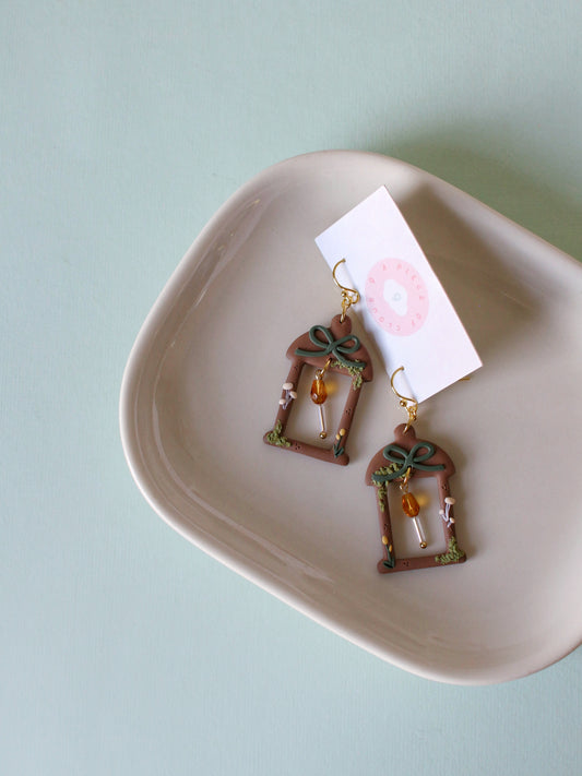 Warm Embers - Woodland Lantern Earrings