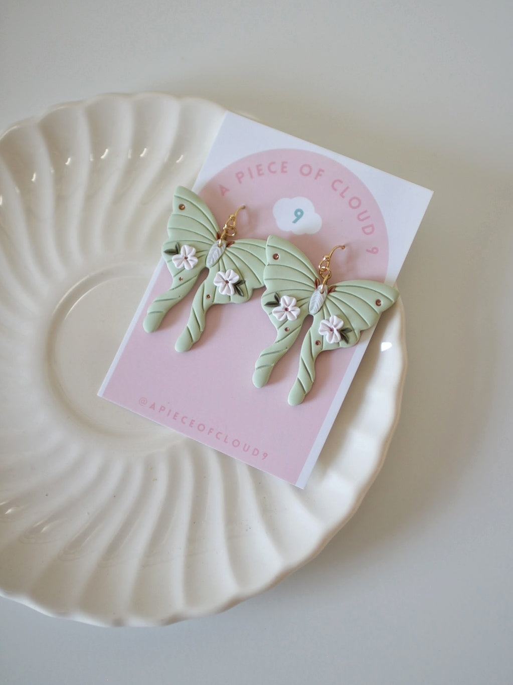 Fluer Luna Moths - Statement Earrings