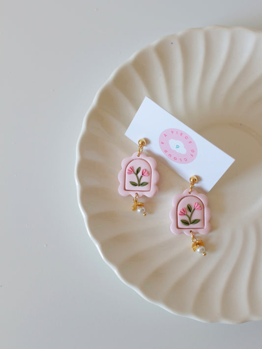Blush Meadow Blooms - Dainty Spring Earrings