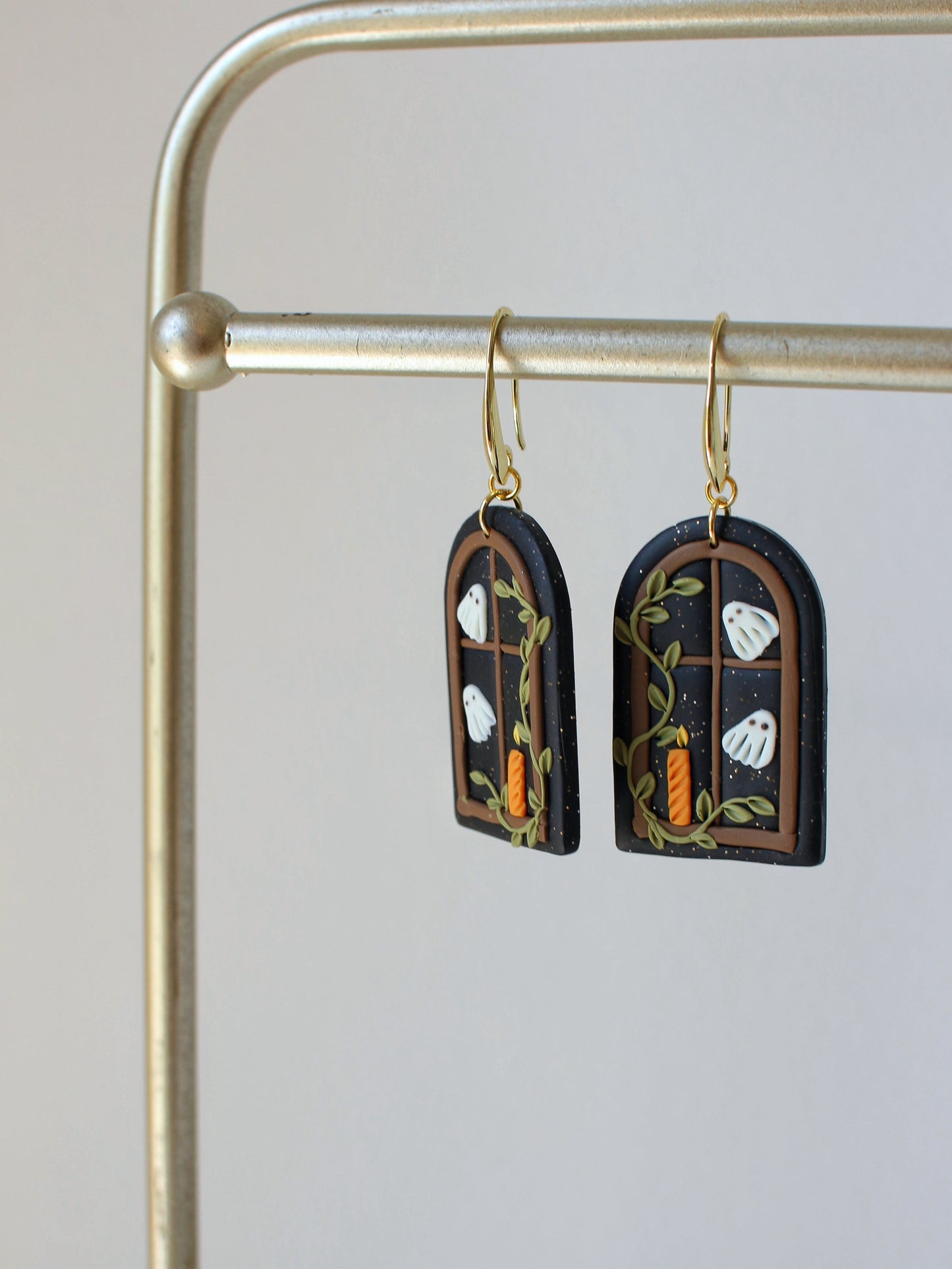 Gleaming Ghosts - Statement Window Earrings