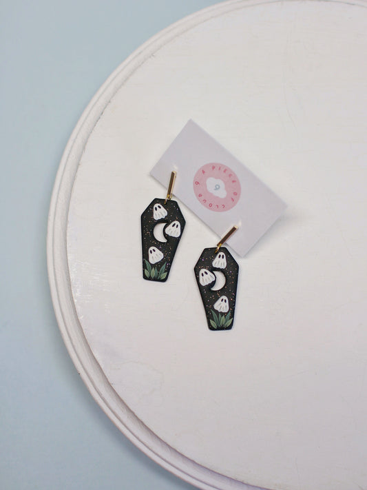 Graveyard Shift - Ghost Coffin Earrings