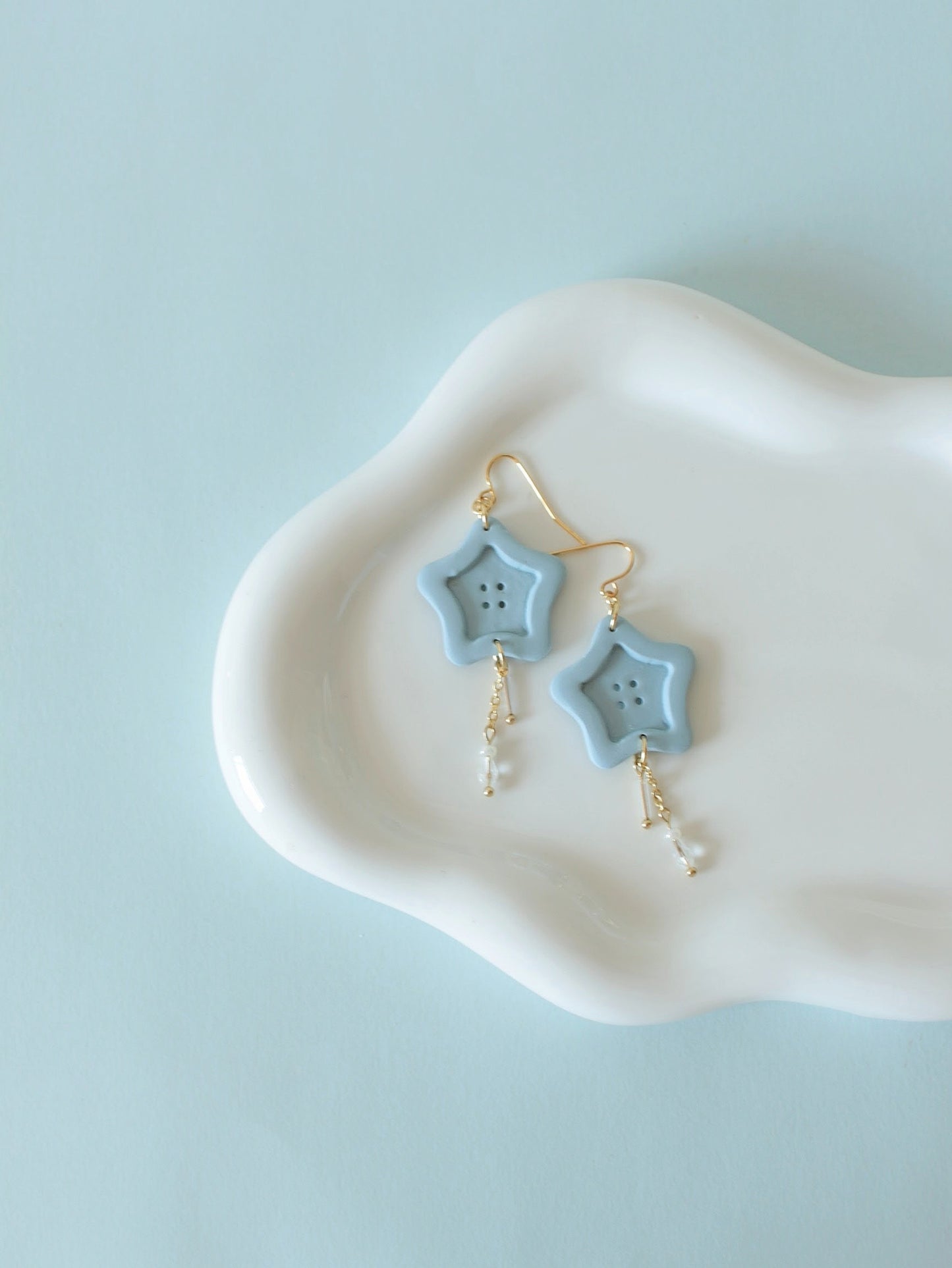Azul Stitching Stars - Button Inspired Earrings