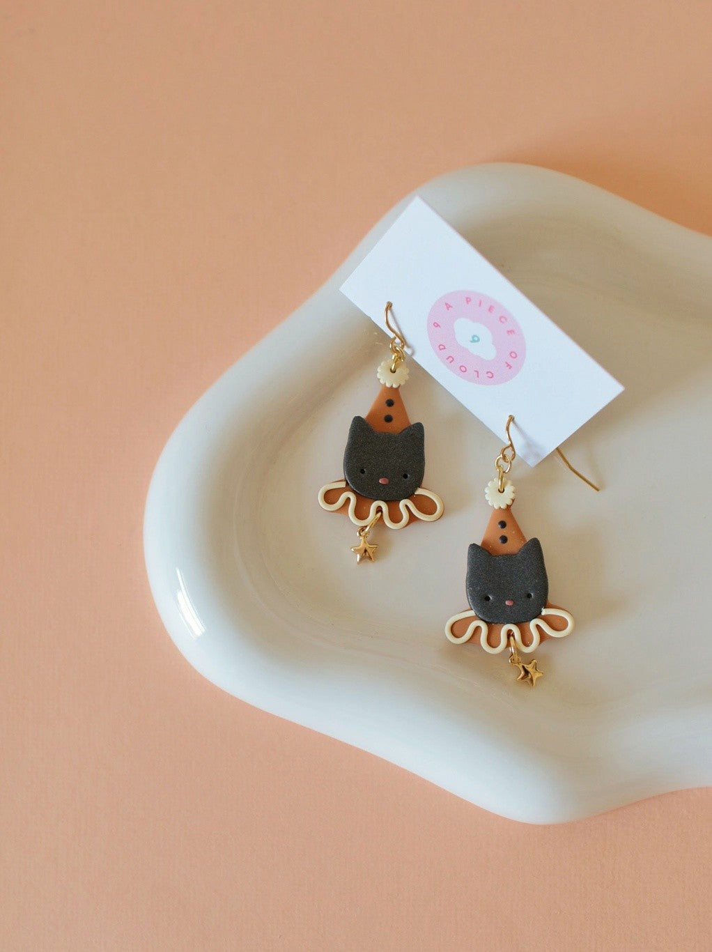 Clown Critters - Halloween Cat Earrings