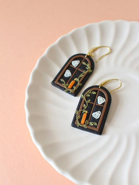 Gleaming Ghosts - Statement Window Earrings