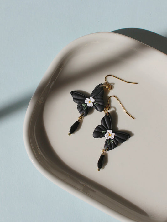 Velvet Wings - Whimsical Butterfly Earrings