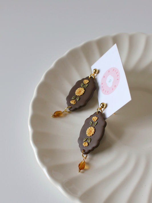 Golden Harvest - Floral Droplet Earrings