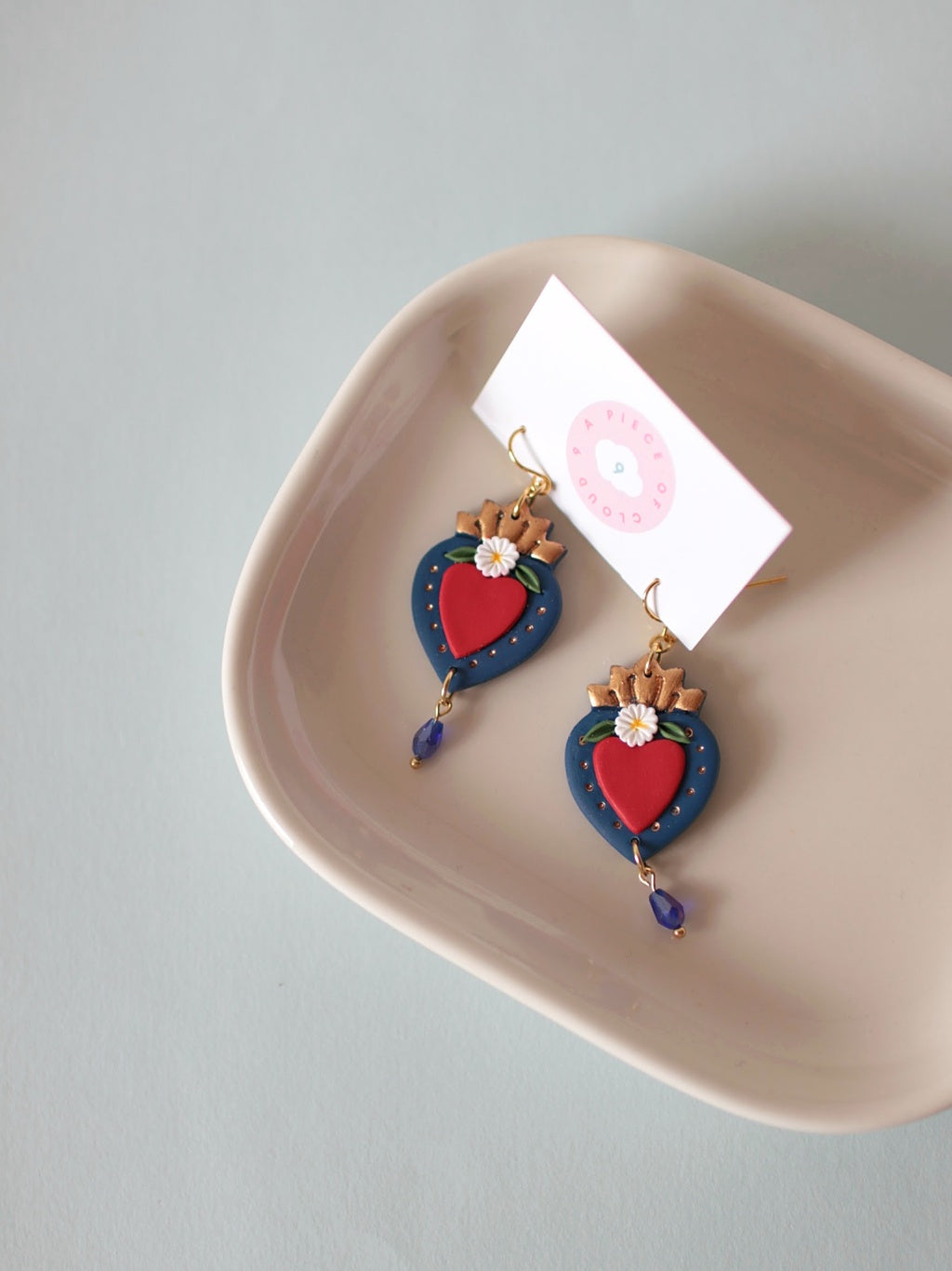 Milagrito Añil - Mexican Folk Art Earrings