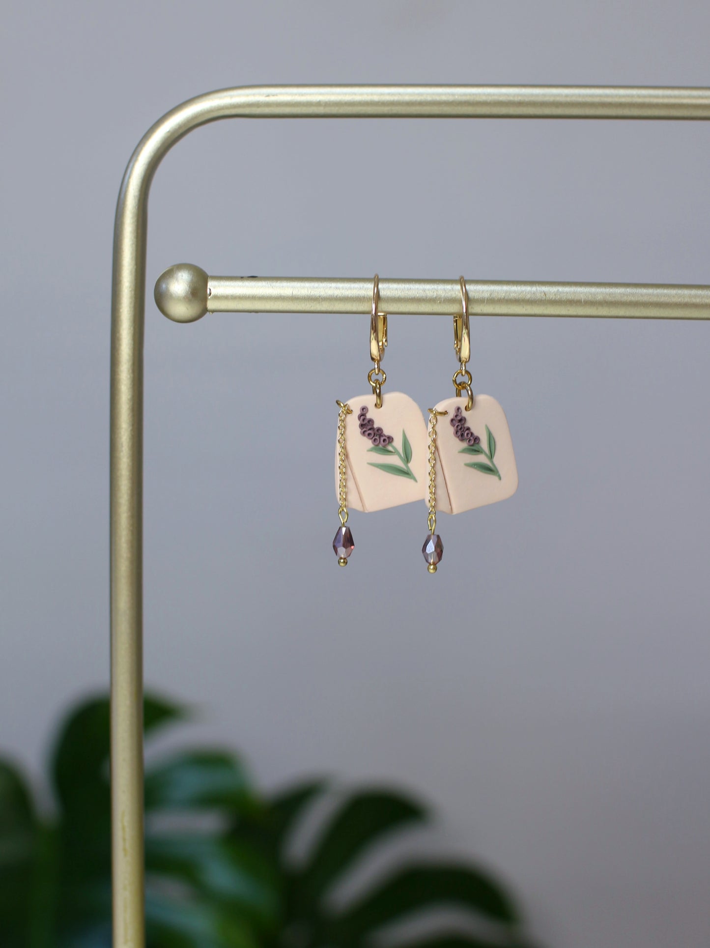 Lavender Tea - Teabag Droplet Earrings