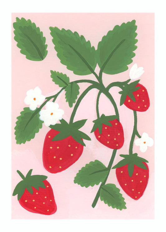 Strawberry Season - 5x7 Art Print