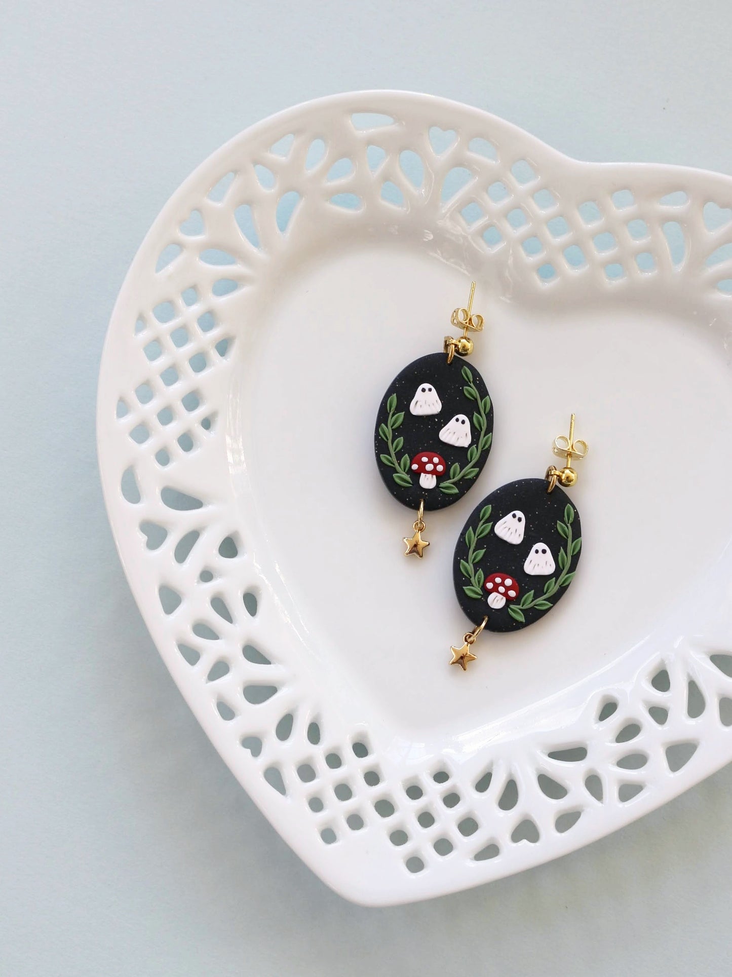 Midnight Boos - Statement Dangle Earrings